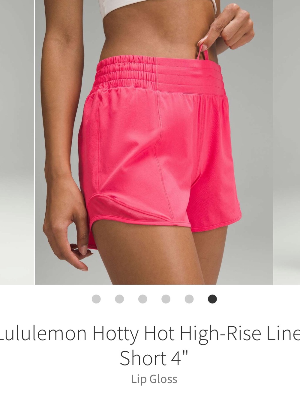 Lululemon Hotty Hot High Rise Lined Shorts 4” Lip Gloss Pink Sz 6